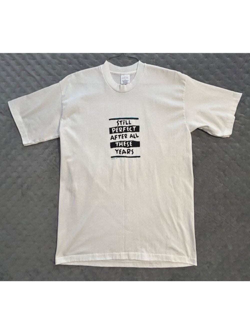 XL Vintage Graphic Single Stitch '90s Funny T-Shirt USA Streetwear Black White - Picture 7 of 8